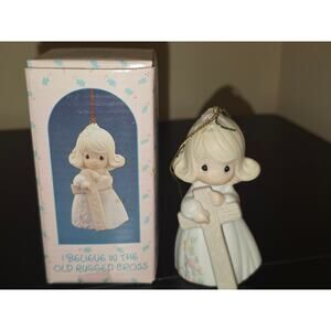 Precious Moments Ornament I Believe in the Old Rugged Cross Enesco 522953